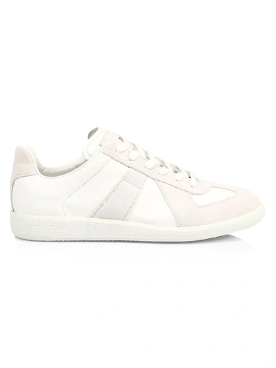 Shop Maison Margiela Men's Replica Leather & Suede Low-top Sneakers In White