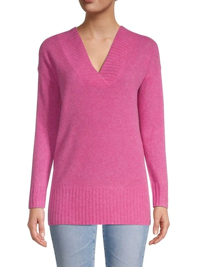 Shop Saks Fifth Avenue Cashmere Tunic Sweater In Rose Heather