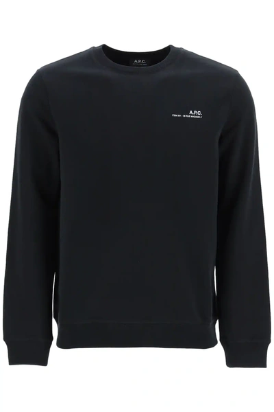 Shop Apc Item 001 Sweatshirt With Logo Print In Black,white
