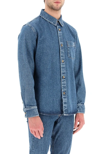 Shop Apc Victor Denim Shirt In Blue
