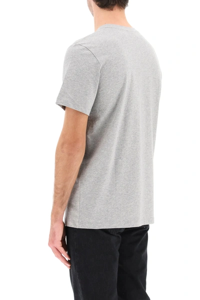 Shop Apc Item 001 T-shirt With Logo Print In Grey,white