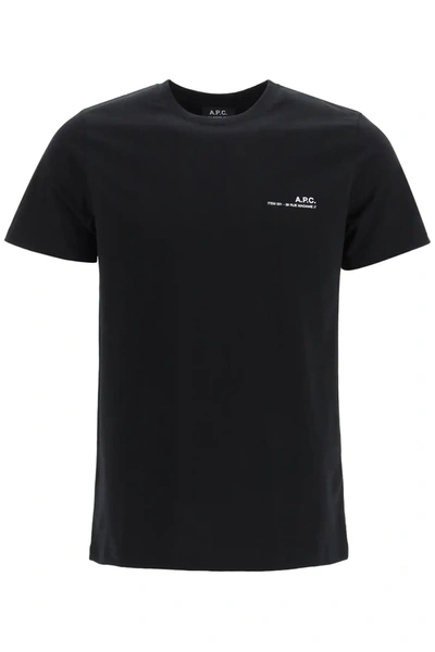 Shop Apc Item 001 T-shirt With Logo Print In Black,white