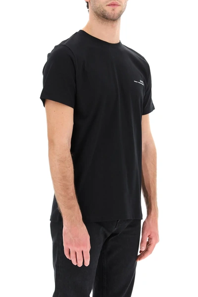 Shop Apc Item 001 T-shirt With Logo Print In Black,white