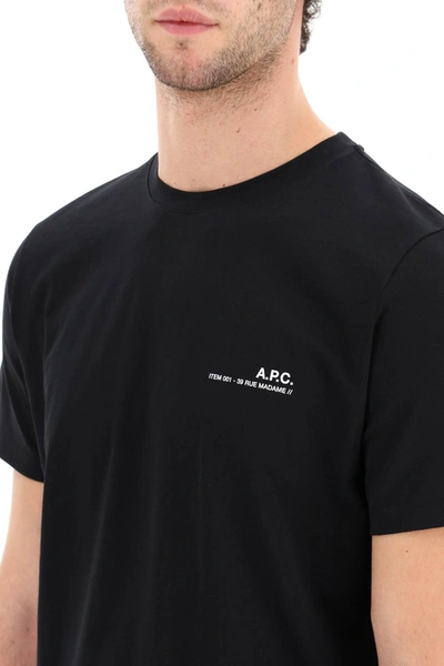 Shop A.p.c. Item 001 T-shirt With Logo Print In Black,white