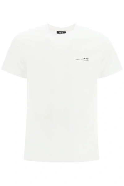 Shop Apc Item 001 T-shirt With Logo Print In White,black