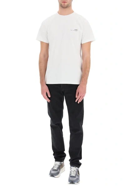 Shop Apc Item 001 T-shirt With Logo Print In White,black