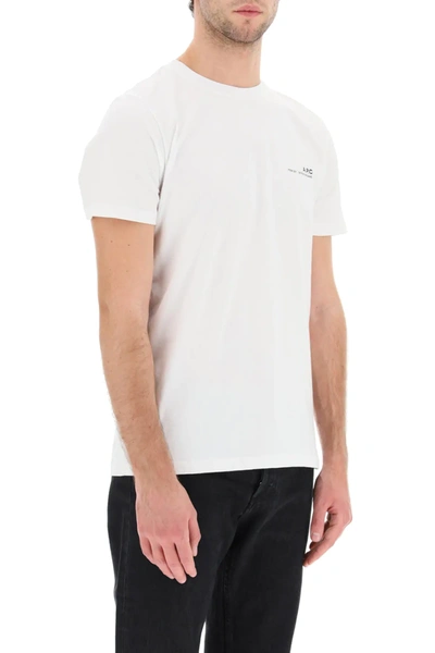 Shop Apc Item 001 T-shirt With Logo Print In White,black