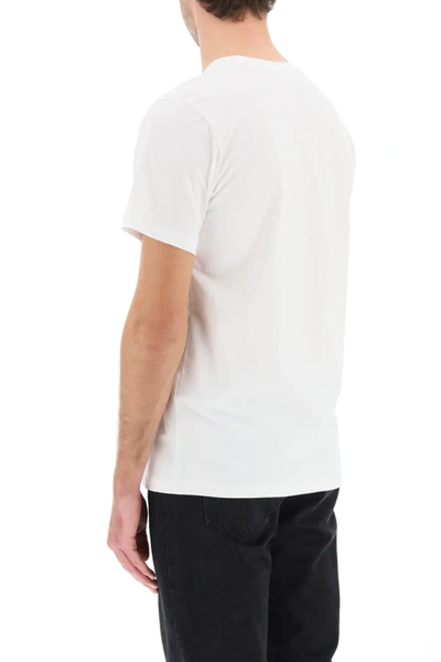 Shop Apc Item 001 T-shirt With Logo Print In White,black