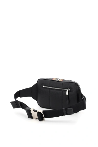 Shop Burberry West Icon Stripe Beltpack In Black,beige,red