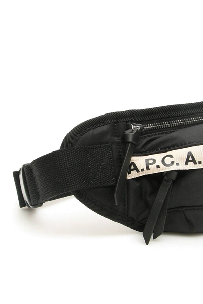 Shop Apc Repeat Logo Beltpack In Black,beige