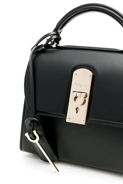 Shop Ferragamo Small Boxy Handbag In Black