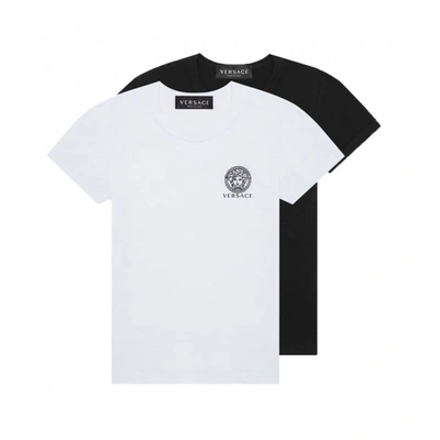 Shop Versace Twin Pack T-shirt In Black,white