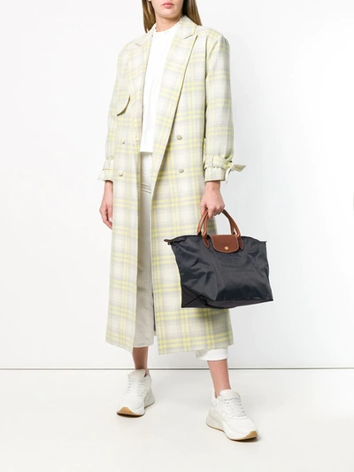 Shop Longchamp Medium Le Pliage Tote Bag In Grey