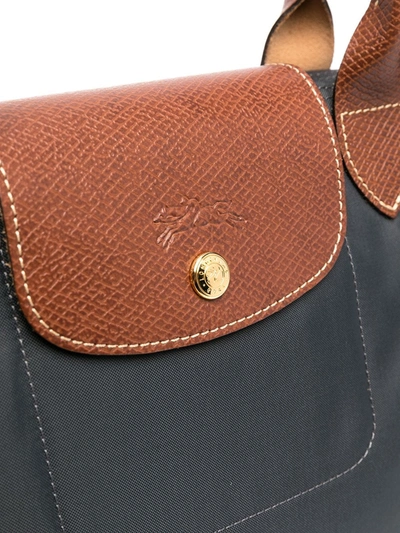 Shop Longchamp Small Le Pliage Shoulder Bag In Grey