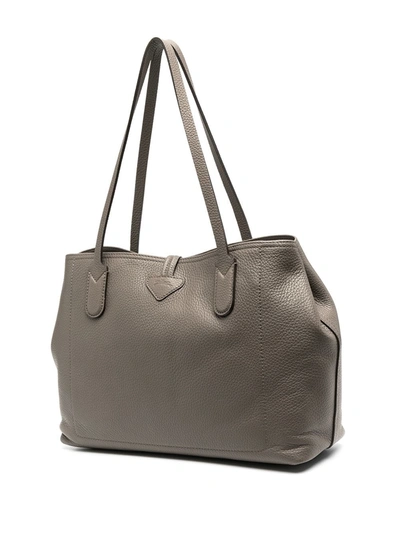 Shop Longchamp Roseau Shoulder Bag In Grey