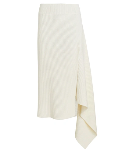 Shop Monse Sliced Rib Knit Merino Wool Skirt In Ivory