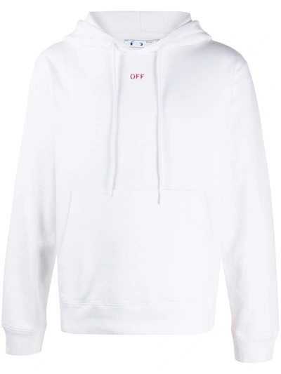 Pre-owned Off-white Slim Fit Stencil Hoodie White/red
