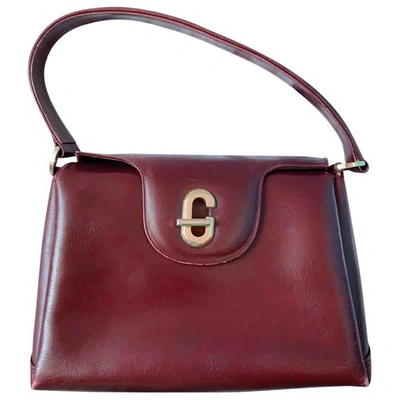 Pre-owned Gucci Leather Handbag In Burgundy