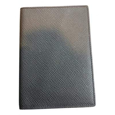 Pre-owned Smythson Grey Leather Wallet