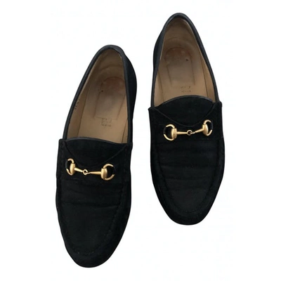 Pre-owned Gucci Jordaan Flats In Navy