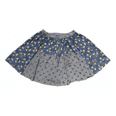 Pre-owned Suno Silk Mini Skirt In Blue