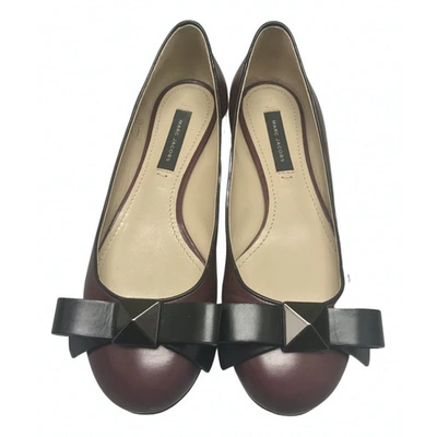 Pre-owned Marc Jacobs Leather Ballet Flats In Burgundy