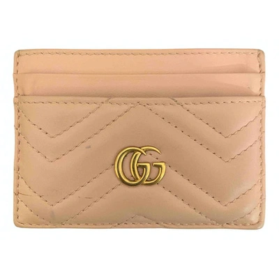 Pre-owned Gucci Marmont Pink Leather Purses, Wallet & Cases