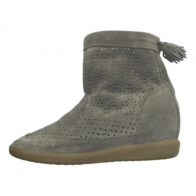 Pre-owned Isabel Marant Basley Grey Suede Ankle Boots