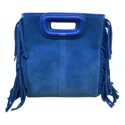 Pre-owned Maje Sac M Blue Suede Handbag