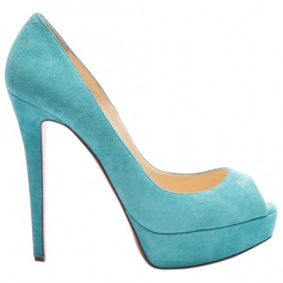 Pre-owned Christian Louboutin Turquoise Leather Heels