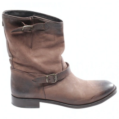 Pre-owned Belstaff Brown Leather Ankle Boots