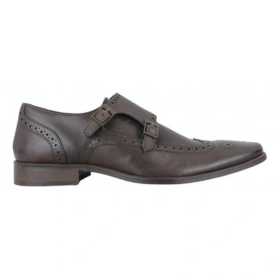 Pre-owned Dune Brown Leather Flats