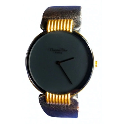Pre-owned Dior Black Gold Plated Watch