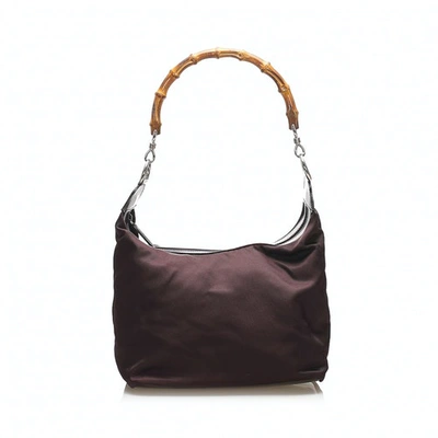 Pre-owned Gucci Bamboo Black Cloth Handbag