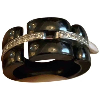 Pre-owned Chanel Ultra Black Ceramic Ring