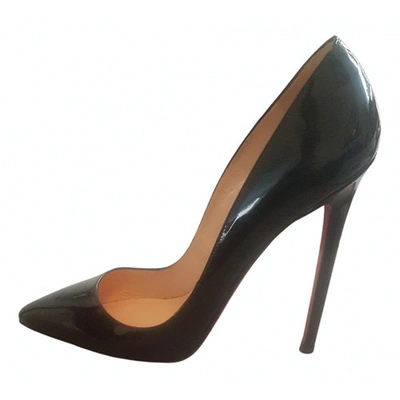 Pre-owned Christian Louboutin Pigalle Black Patent Leather Heels