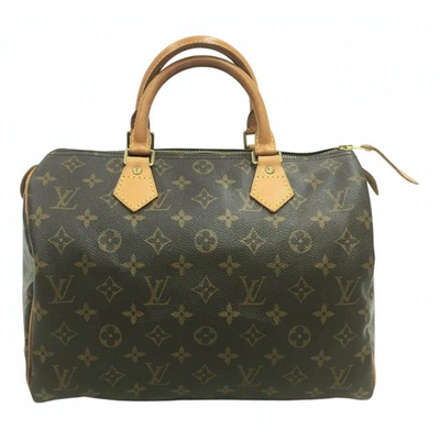 Pre-owned Louis Vuitton Speedy Brown Cloth Handbag