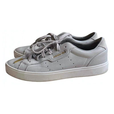 Pre-owned Adidas Originals Grey Leather Trainers