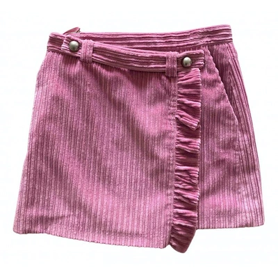 Pre-owned Miu Miu Pink Velvet Skirt