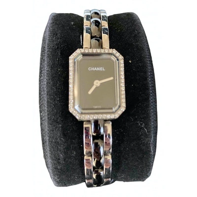 Pre-owned Chanel Première Mini Black Steel Watch