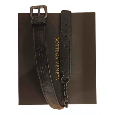 Pre-owned Bottega Veneta Black Leather Bracelet