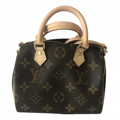Pre-owned Louis Vuitton Nano Speedy / Mini Hl Brown Leather Handbag