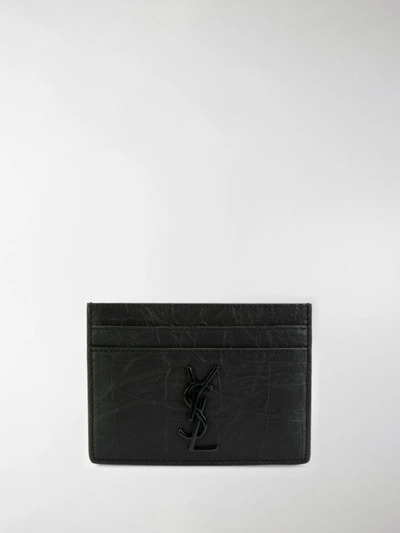 Shop Saint Laurent Credit Card Holder In Black