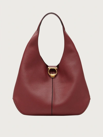 Shop Ferragamo Salvatore  Damen Gancini Hobobag In Rot