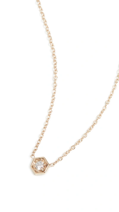 Shop Zoë Chicco 14k Gold Hexagon Necklace In Yellow Gold