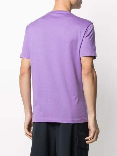 Shop Versace Logo-print T-shirt In Purple