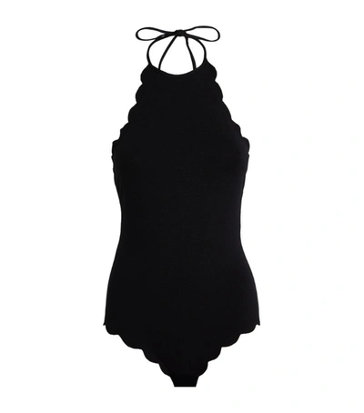 Shop Marysia Scallop-trim Halterneck Swimsuit