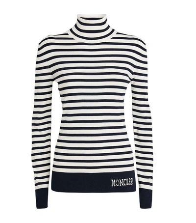 Shop Moncler Striped Rollneck Sweater