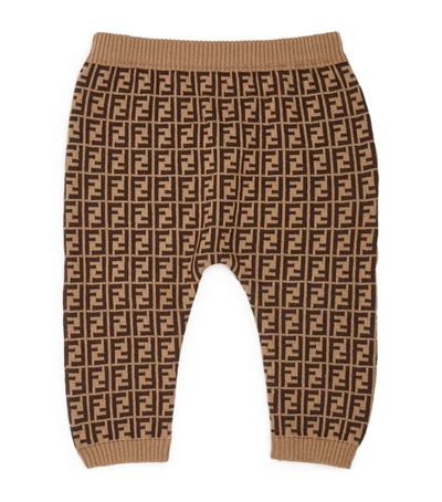 Shop Fendi Kids Knitted Ff Sweatpants (1-24 Months)