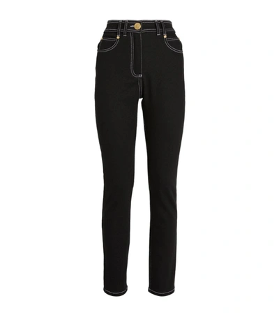 Shop Balmain Contrast-stritch Jeans